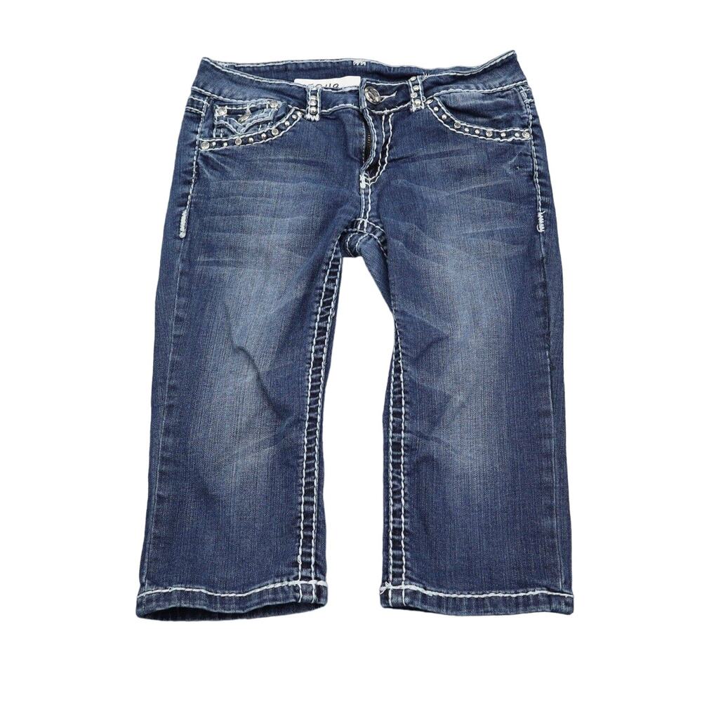 Miss Chic Jeans Pants Womens 5 Blue Low Rise Ultimate Fit Capri Bottoms